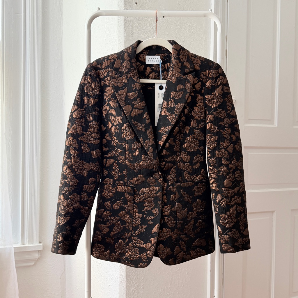 Nwt Tanya Taylor Jared Jacket Deep Bronze On Black